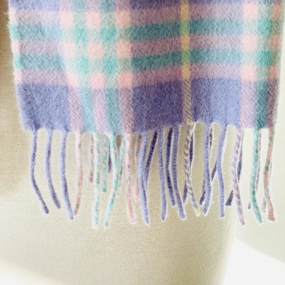 BURBERRY LONDON PLAID 100% CASHMERE SCARF NEW - Picture 6 of 13